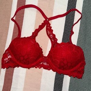 Victoria’s Secret Red Lace Push-Up Bra